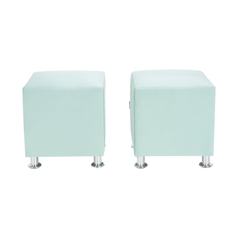 BODEVIR - Set Pouf Cali 1C Felpa 12 Verde Agua
