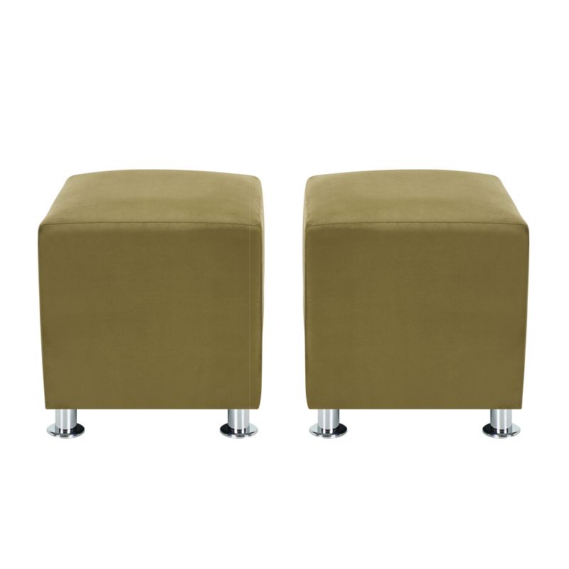 BODEVIR - Set Pouf Cali 1C Felpa 12 Verde Musgo