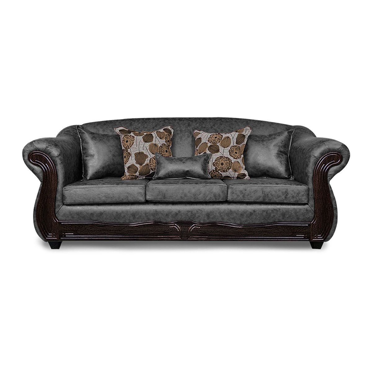 ADONIS LEUDH - Sofá 3 Cuerpos Estambul Envejecido Extra Grande Gris