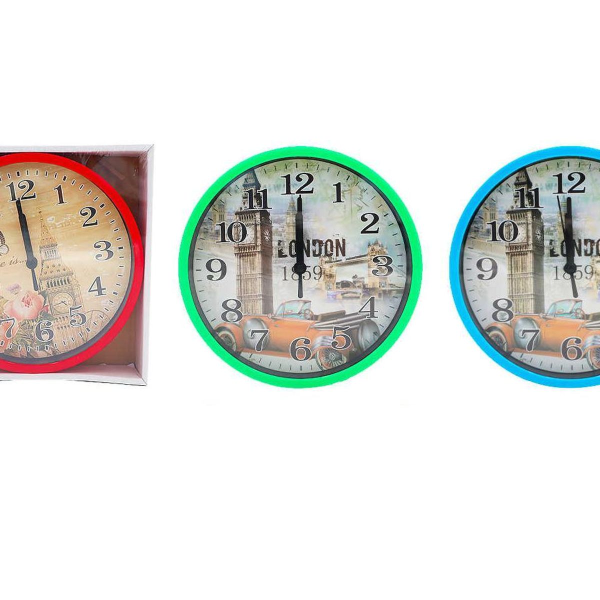 GENERICO - Reloj De Pared Diseños Rojo