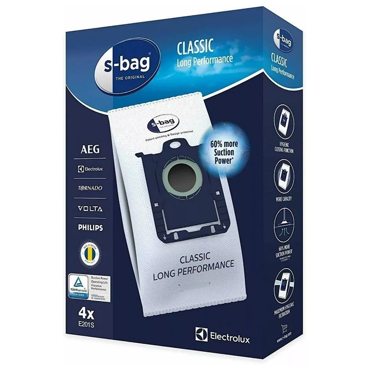 ELECTROLUX - Pack 4 Bolsas Para Aspiradora Electrolux E201s