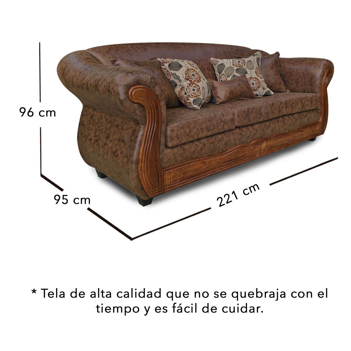 ADONIS LEUDH - Living 3+2+1 Estambul Envejecido Extra Grande Café Claro X