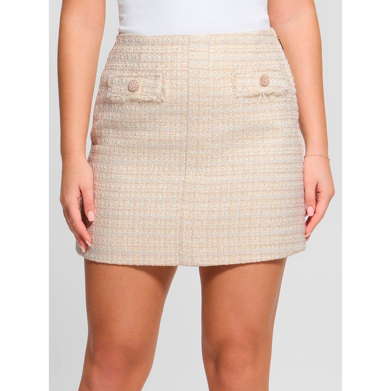 GUESS - Falda Daphnee Mini Flap Skirt Beige Guess