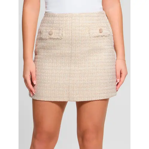 GUESS - Falda Daphnee Mini Flap Skirt Beige