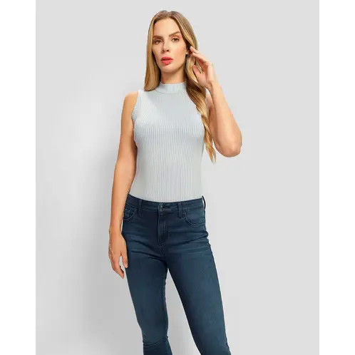 GUESS - Polera Eve Sl Tn Rib Top Azul