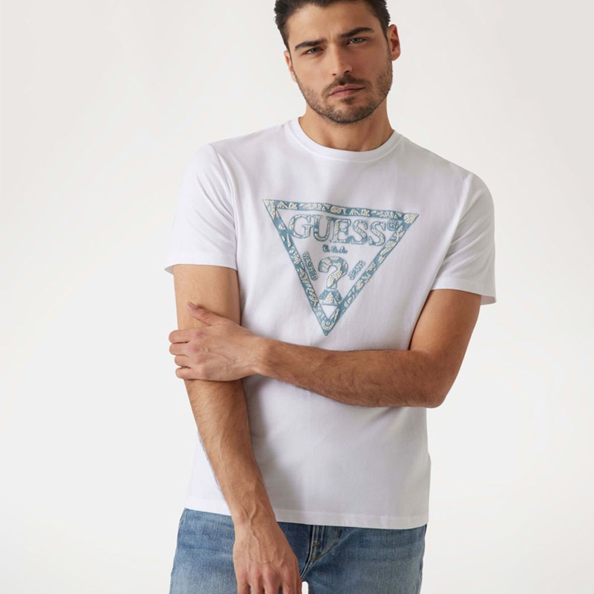 GUESS - Polera Ss Cn Triangle Tee Blanco Guess