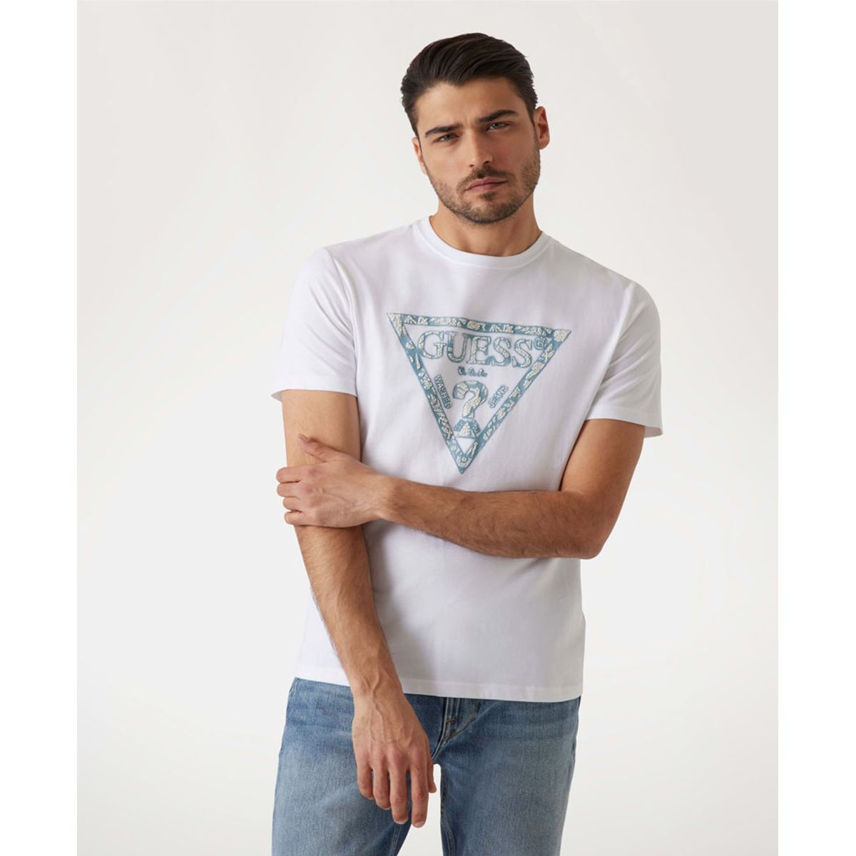 GUESS - Polera Ss Cn Triangle Tee Blanco Guess