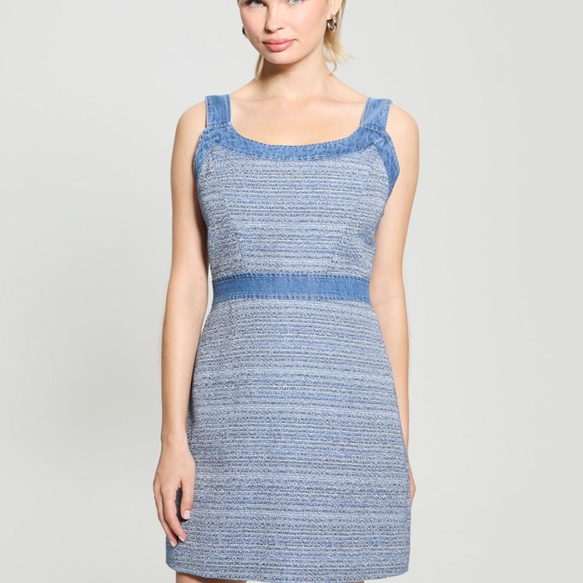 GUESS - Vestido Sl Elsie Tweed Dress Azul Guess
