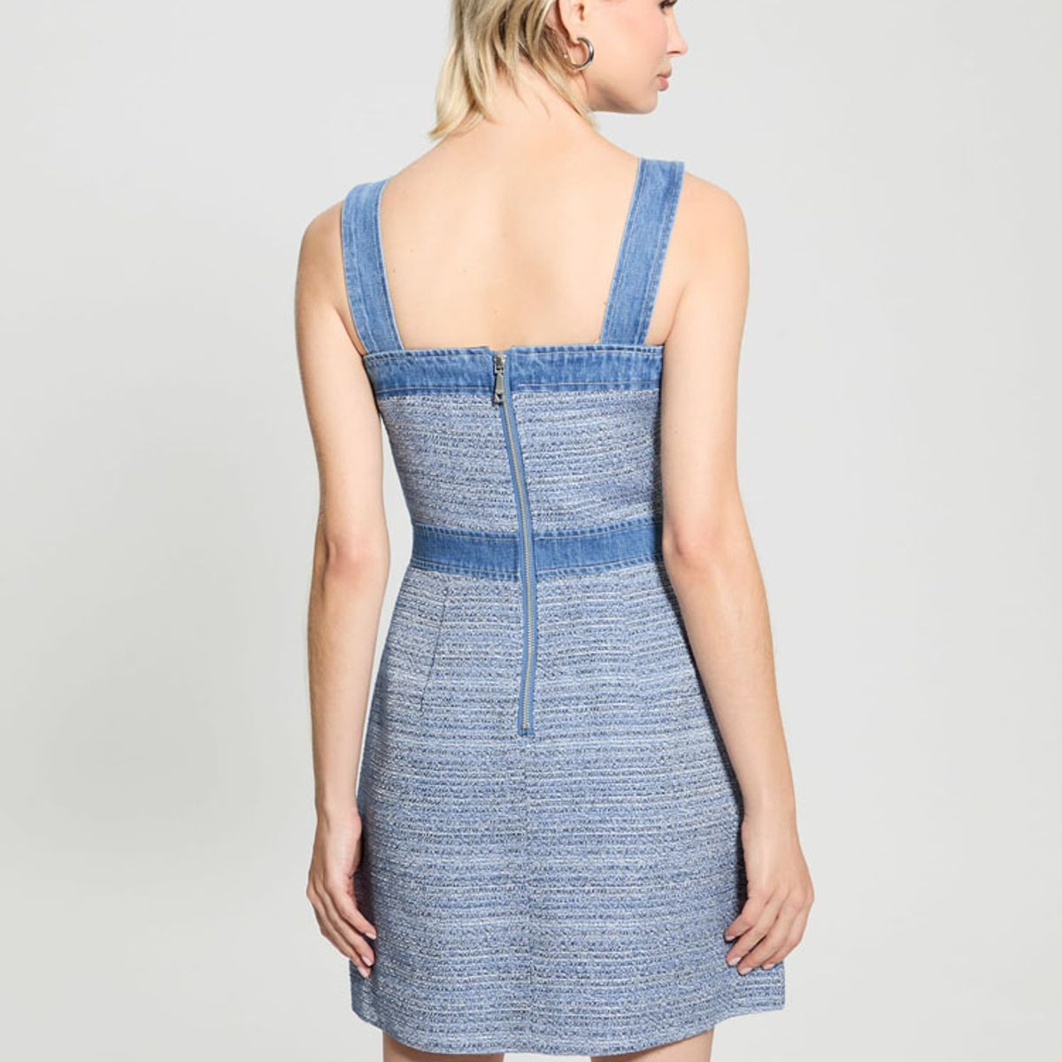 GUESS - Vestido Sl Elsie Tweed Dress Azul Guess
