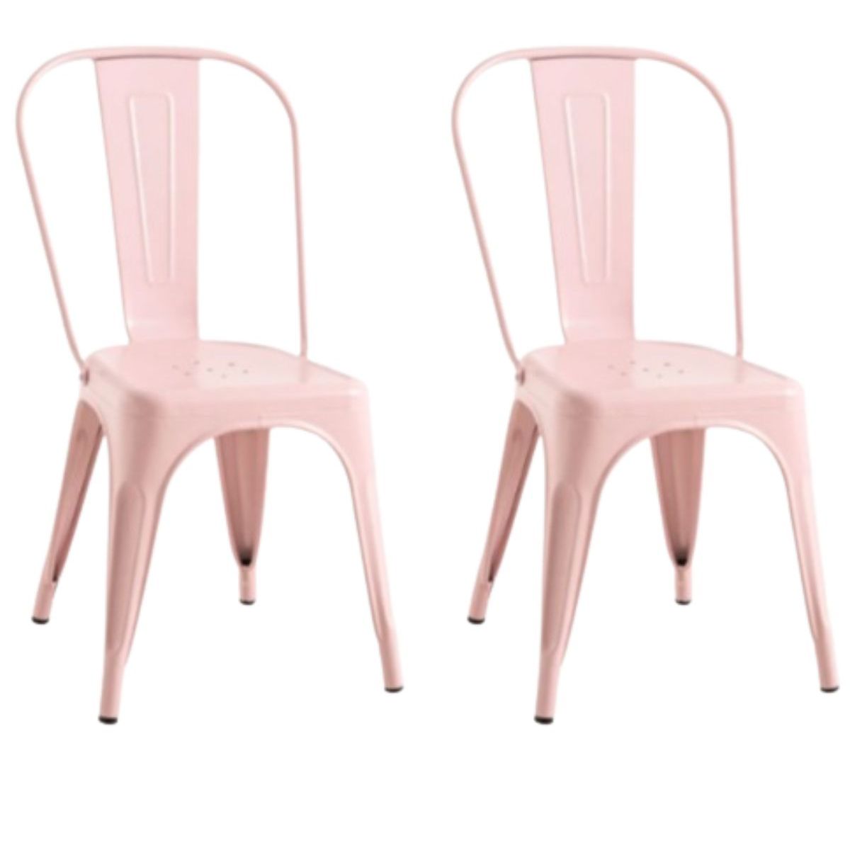 HABITA2 CHILE - Pack 2 Silla tolix metálico para comedor - Rosado