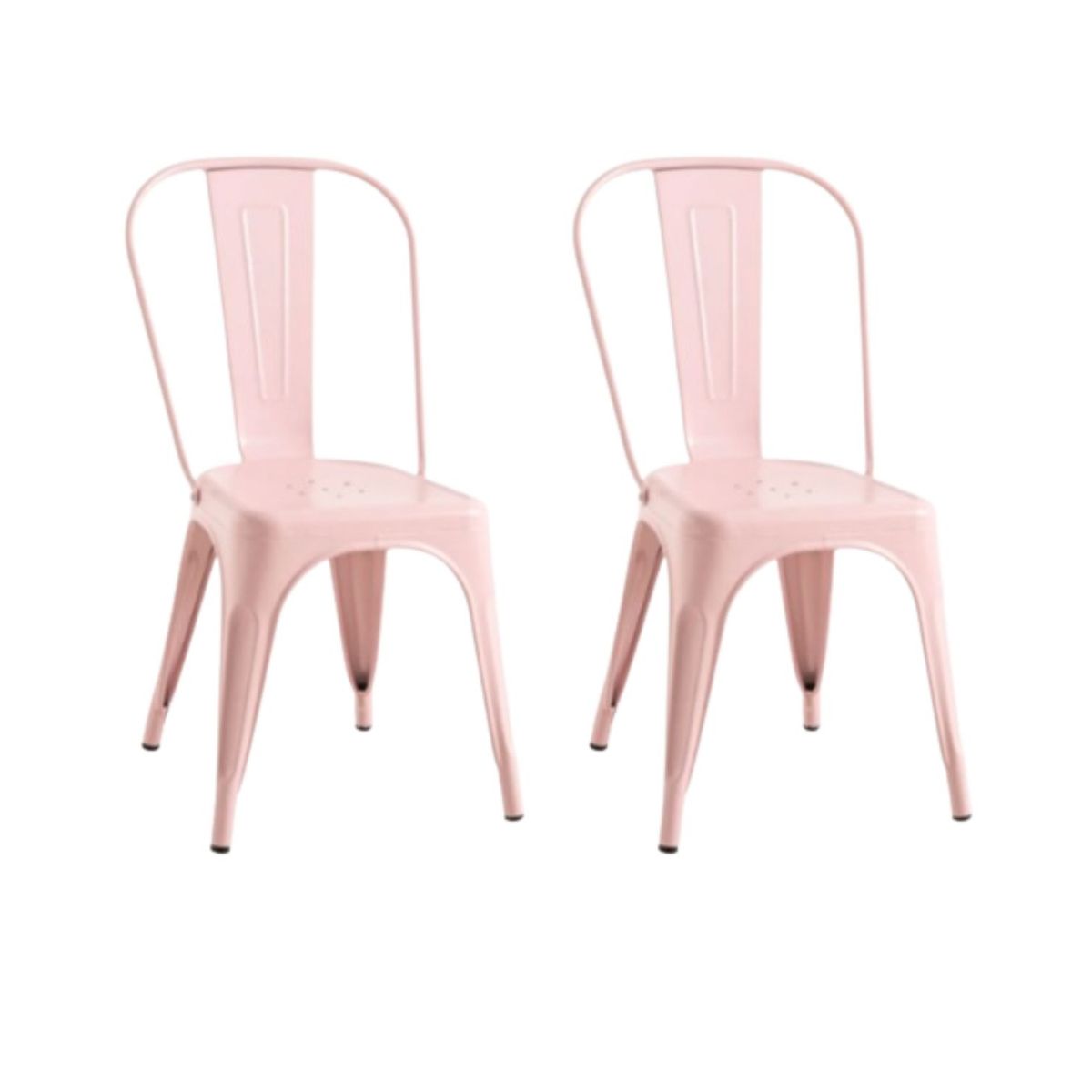 HABITA2 CHILE - Pack 2 Silla tolix metálico para comedor - Rosado