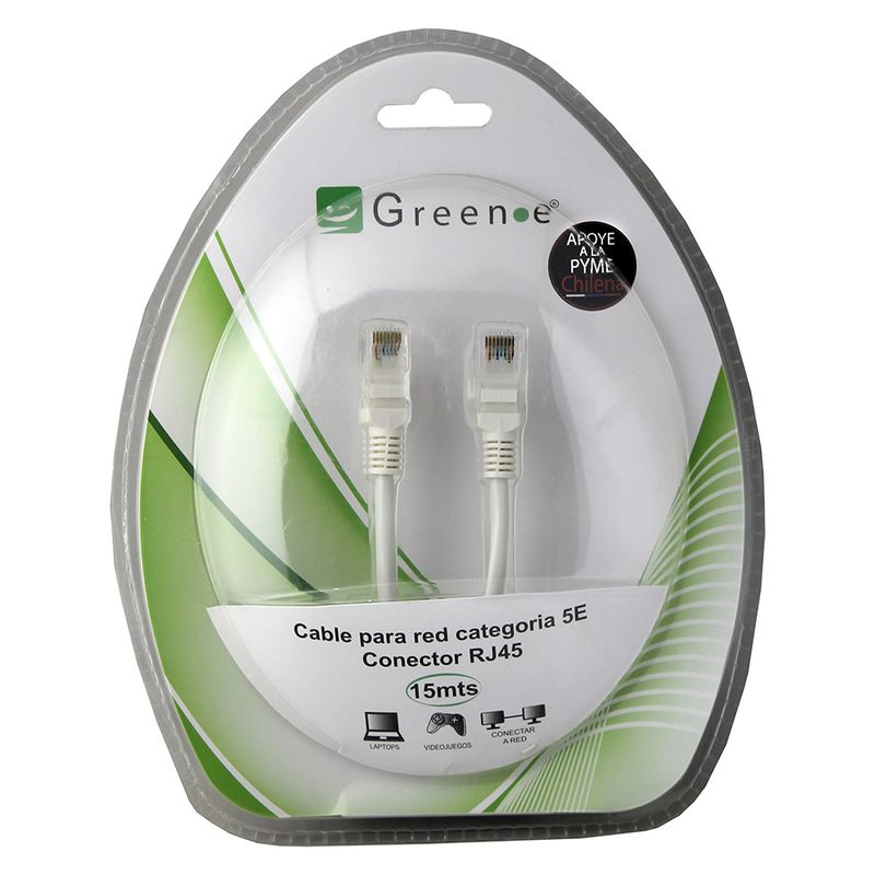 GREEN E - Cable de red RJ45 Ethernet de 15 metros