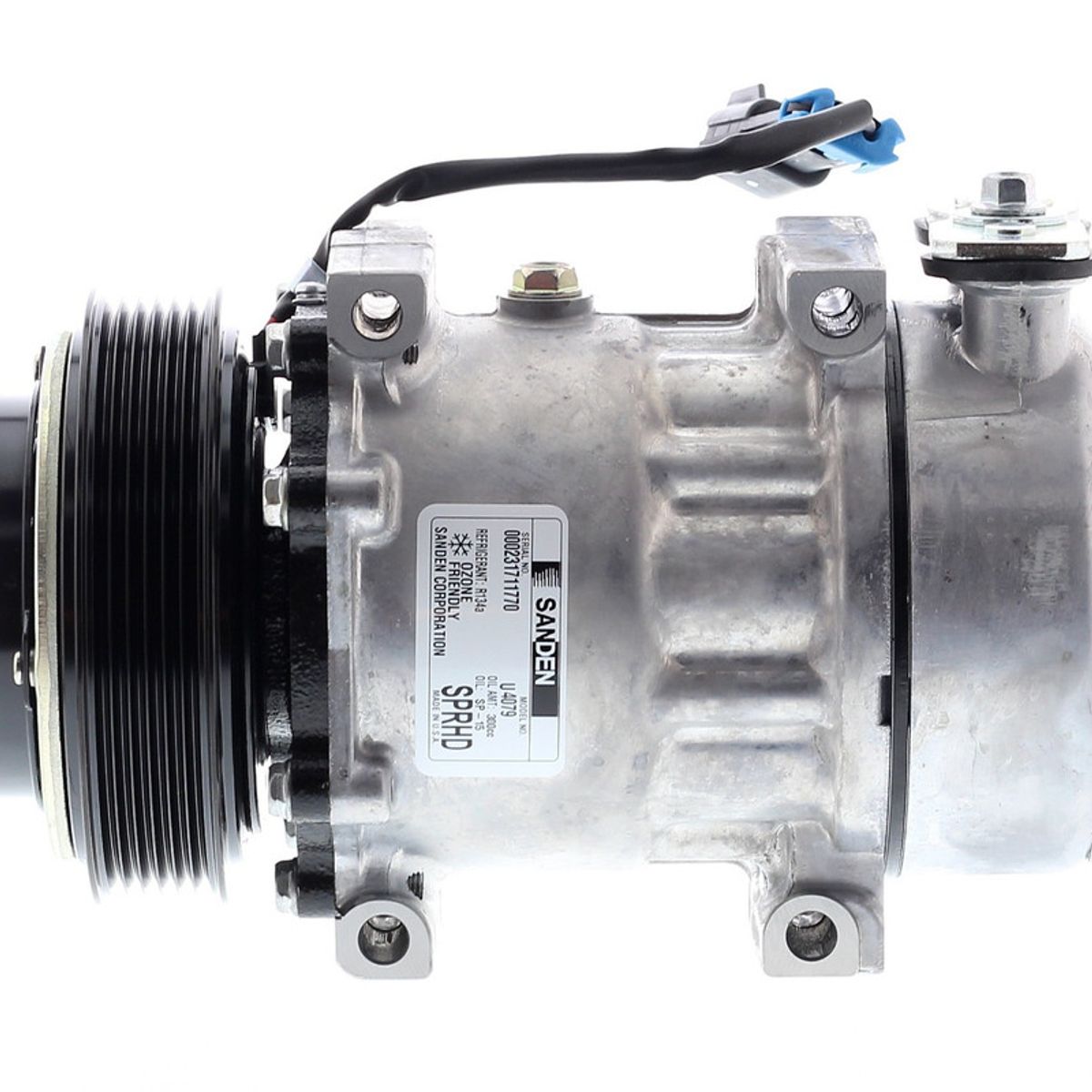 SANDEN - Compresor de AC SD7H15 6PK 12V 125MM TAPA GA OE U4039 SANDEN