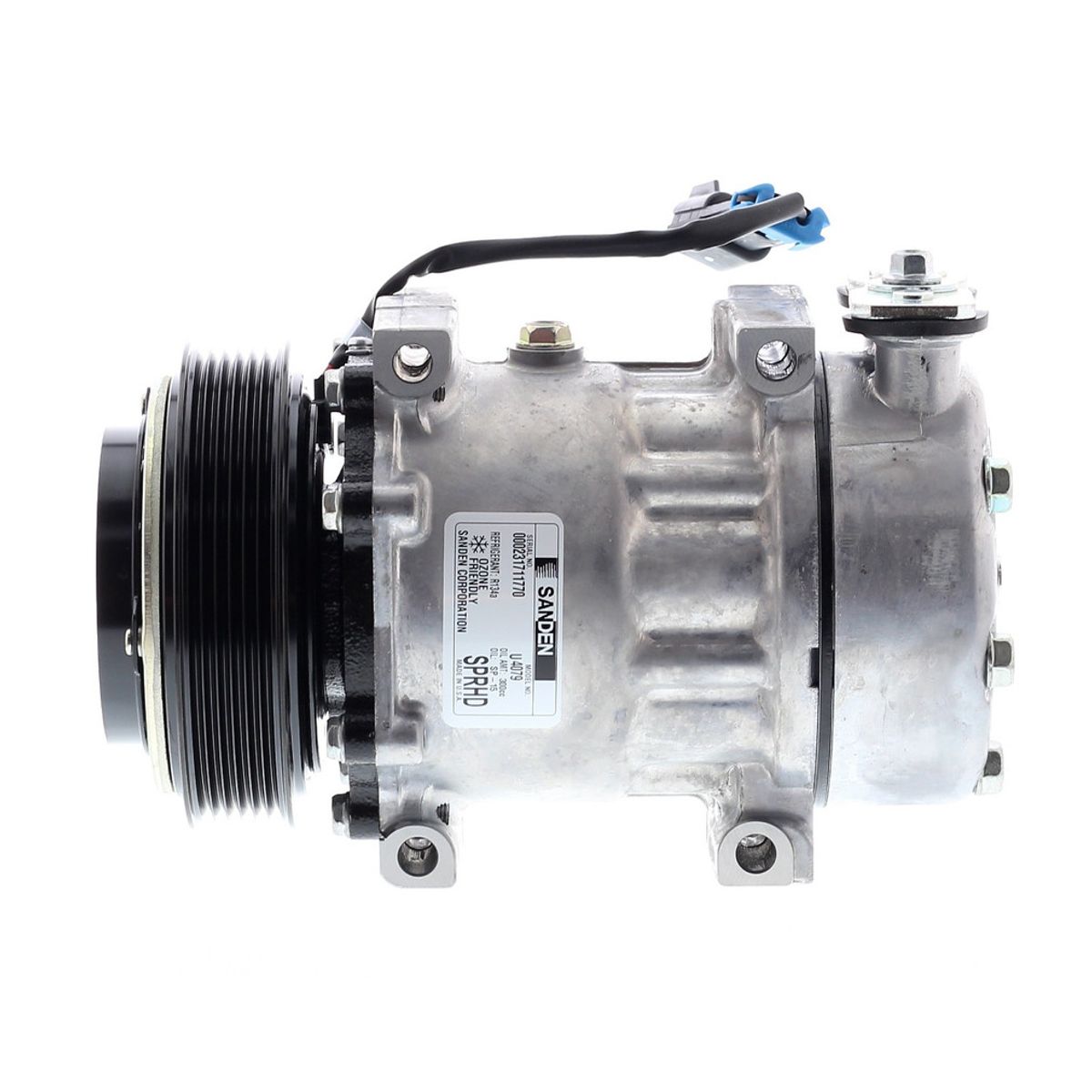 SANDEN - Compresor de AC SD7H15 6PK 12V 125MM TAPA GA OE U4039 SANDEN