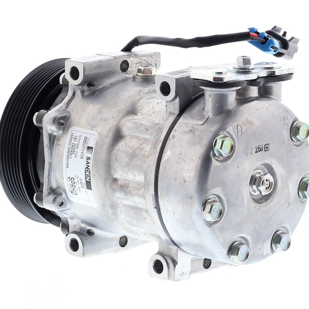 SANDEN - Compresor de AC SD7H15 6PK 12V 125MM TAPA GA OE U4039 SANDEN