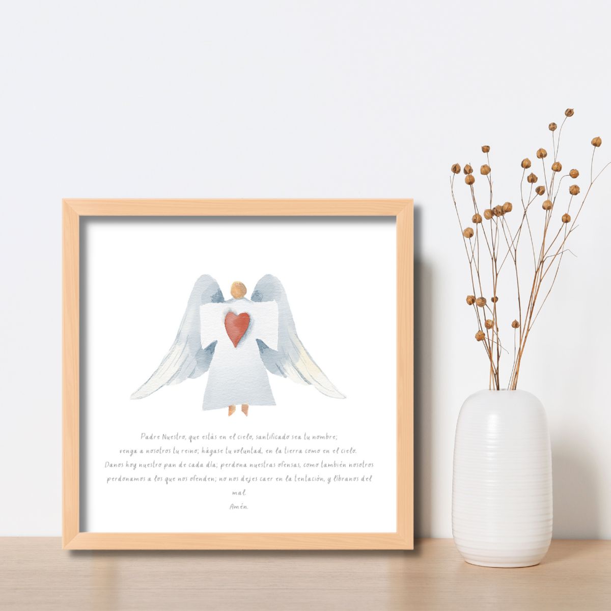 LAFANTINA - CUADRO RELIGIOSO ÁNGEL Y ORACIÓN PADRE NUESTRO