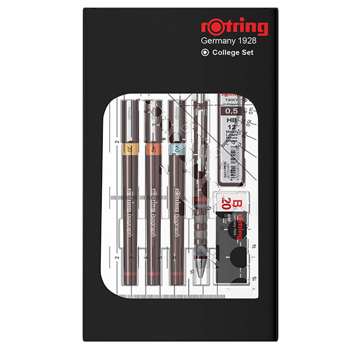 ROTRING - Set de Tiralíneas Isograph Rotring College (0.2-0.4-0.6 mm)