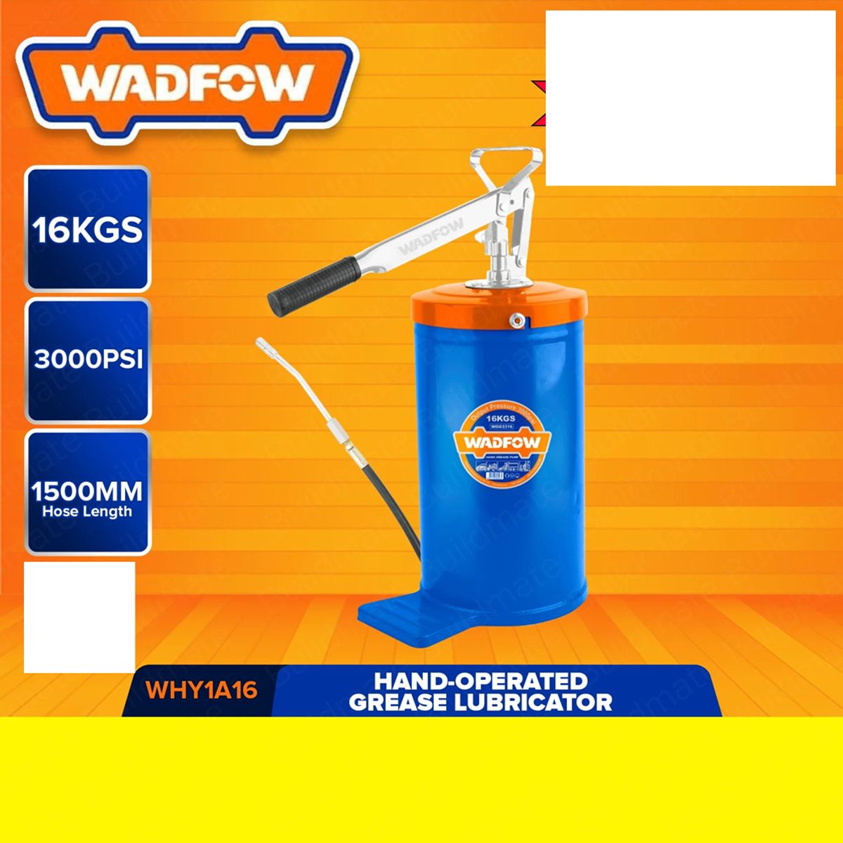 WADFOW - Lubricador De Grasa Manual 16 Kg Wadfow Engrasadora Manivela