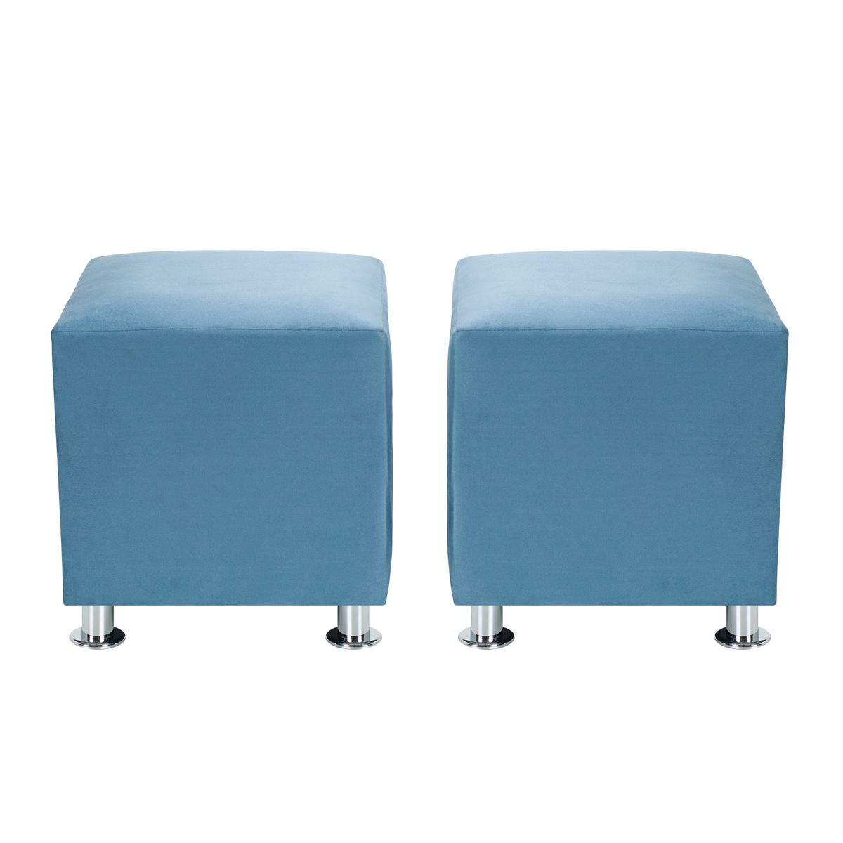 BODEVIR - Set Pouf Cali 1C Felpa 12 Azul Petroleo