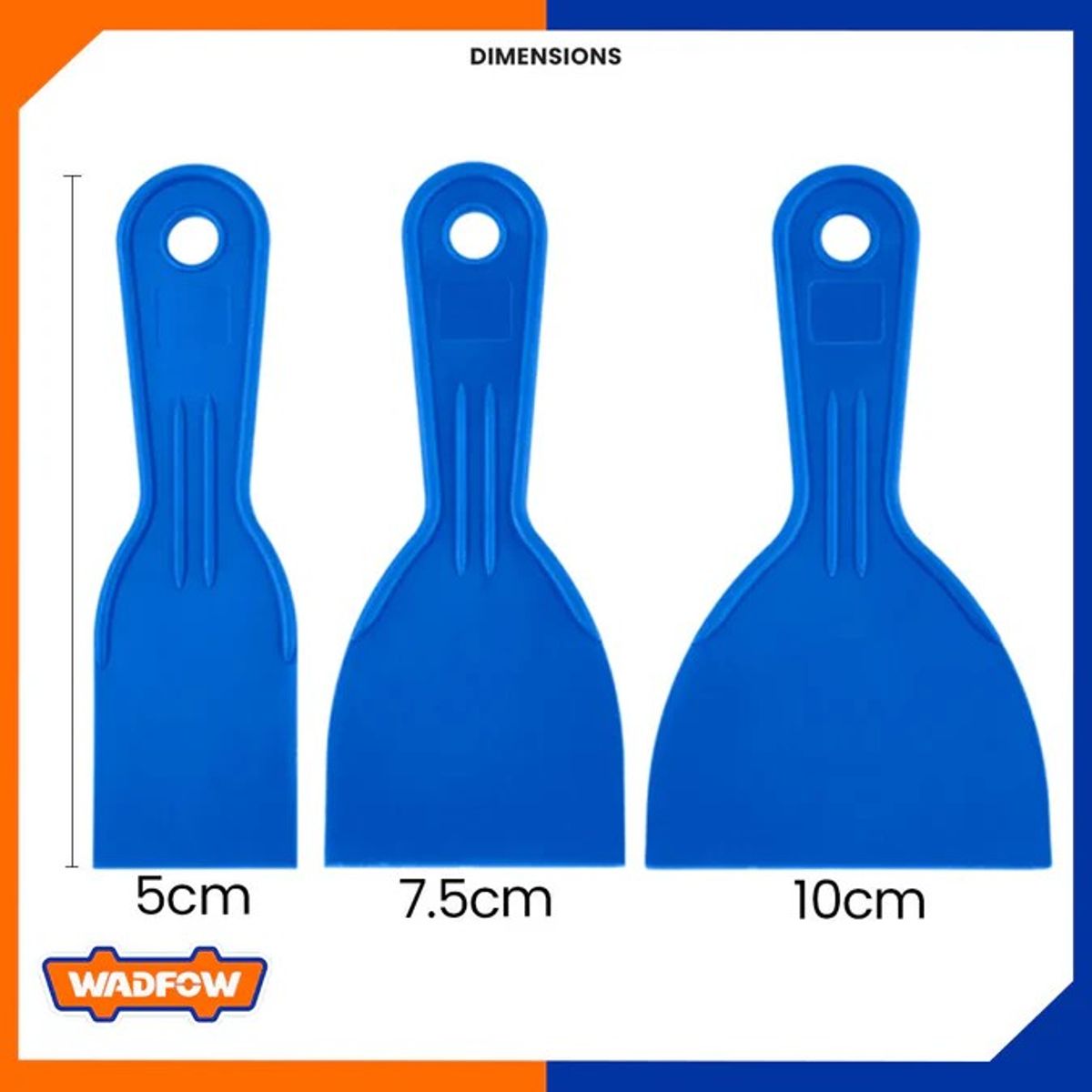 WADFOW - Set De Espatulas Plasticas 3 Piezas 50, 75, 100 Mm Wadfow