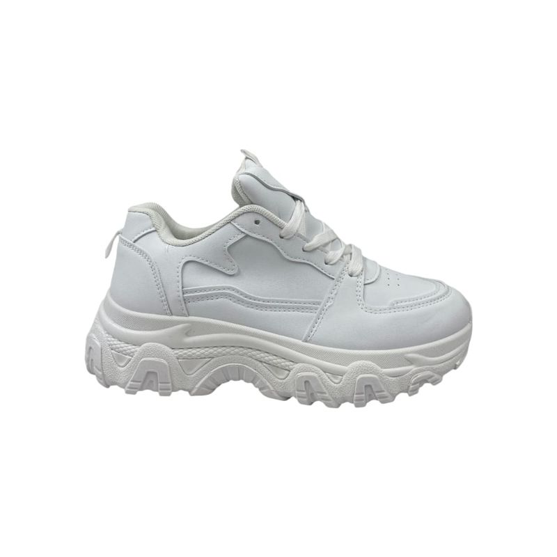 HERIEL - Zapatilla Blanca Plataforma Mujer.