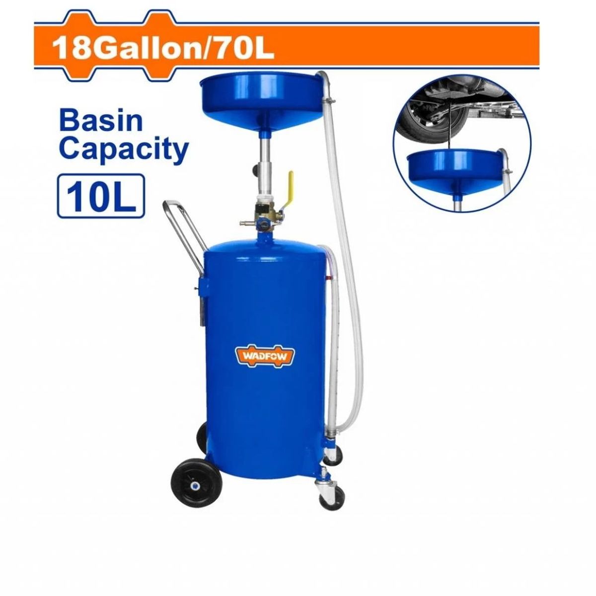 WADFOW - Recipiente Drenaje Aceite Automotriz Wadfow Portatil 70 Lt