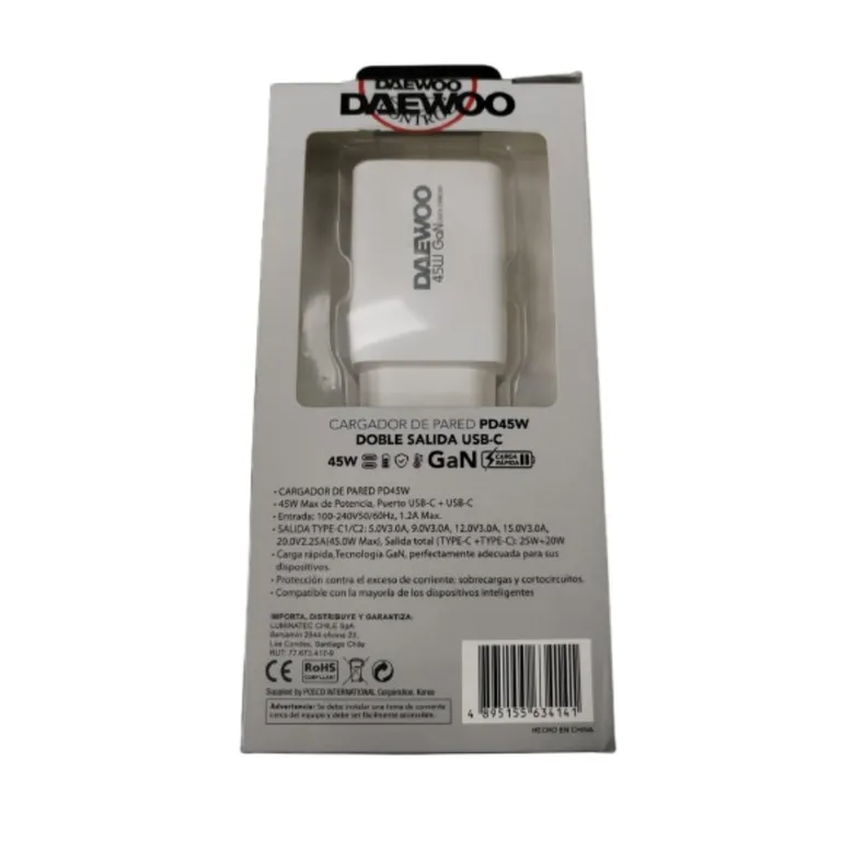 CARGADOR USB PD45W DI-PD452C-EU SALIDA USB-C