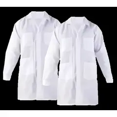 ALASKA - Pack 2 Cotona Poplin Blanca Delantal Laboratorio Bata.