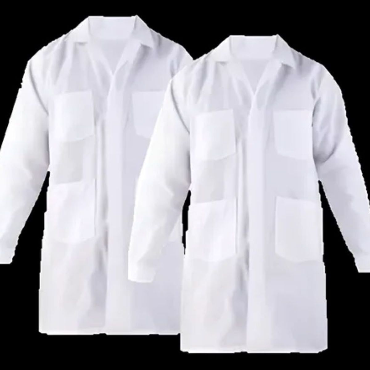 ALASKA - Pack 2 Cotona Poplin Blanca Delantal Laboratorio Bata.