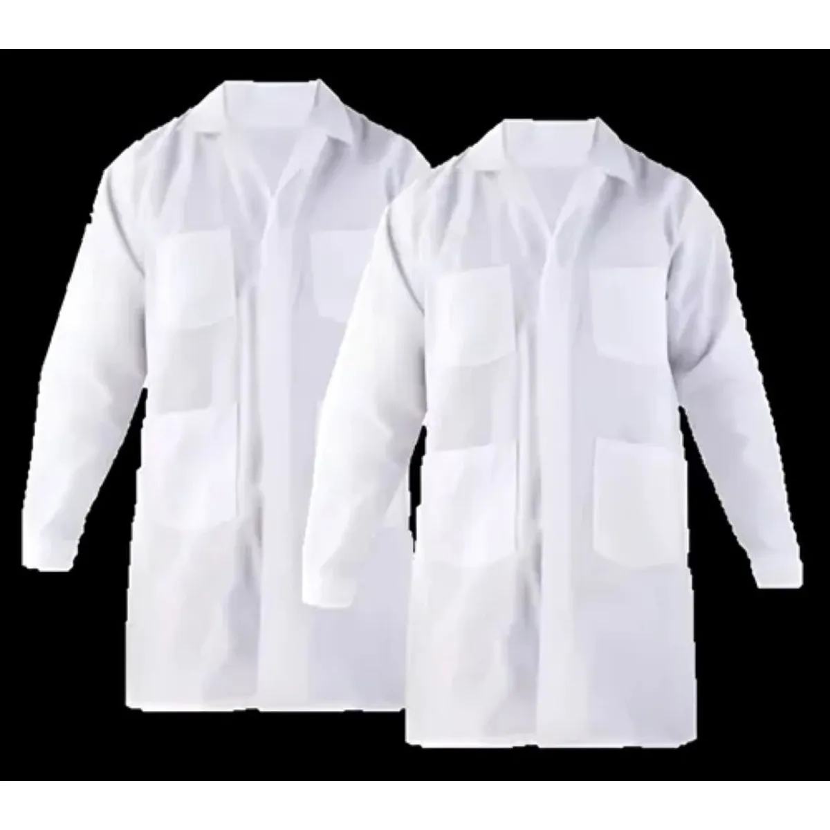 ALASKA - Pack 2 Cotona Poplin Blanca Delantal Laboratorio Bata.