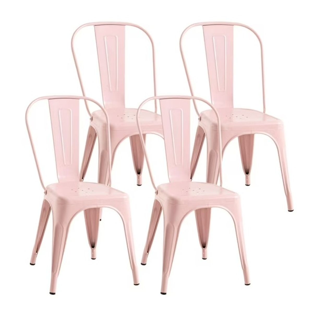 HABITA2 CHILE - Pack 4 Silla tolix metálico para comedor - Rosado