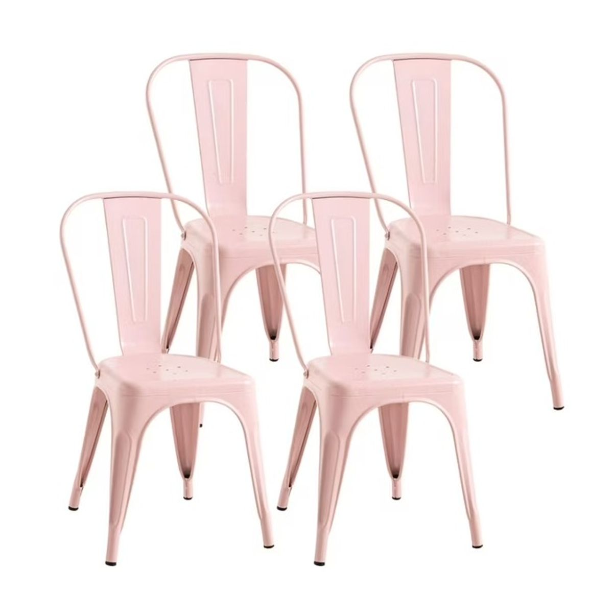 HABITA2 CHILE - Pack 4 Silla tolix metálico para comedor - Rosado