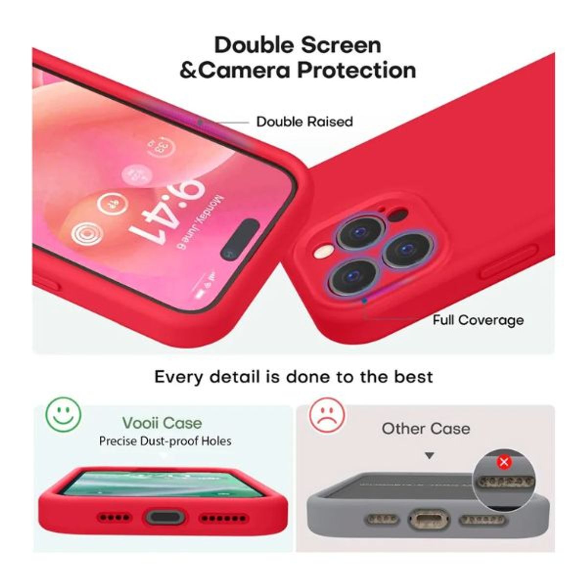 GENERICO - Carcasas Para iPhone 15 Pro Silicona Slim Full Protection.