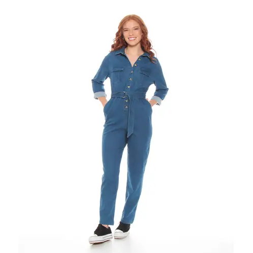 WADOS - ENTERITO MANGA LARGA CON BOLSILLO Y LAZO EN CINTURA DENIM_.