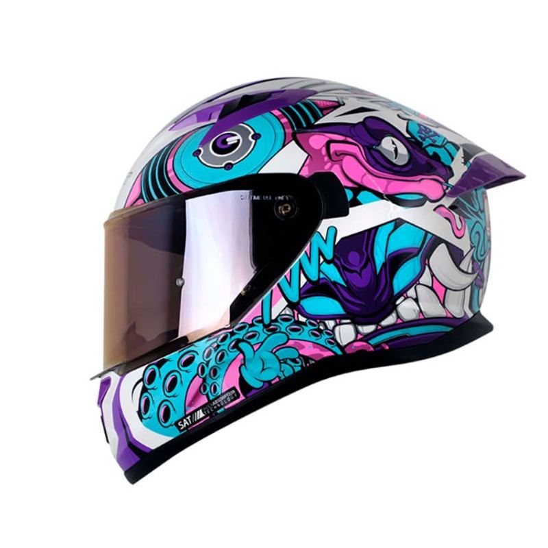 SHAFT - Casco Moto Shaft 522 sp Comic Monster bl Brillo mr Integral TALLA S