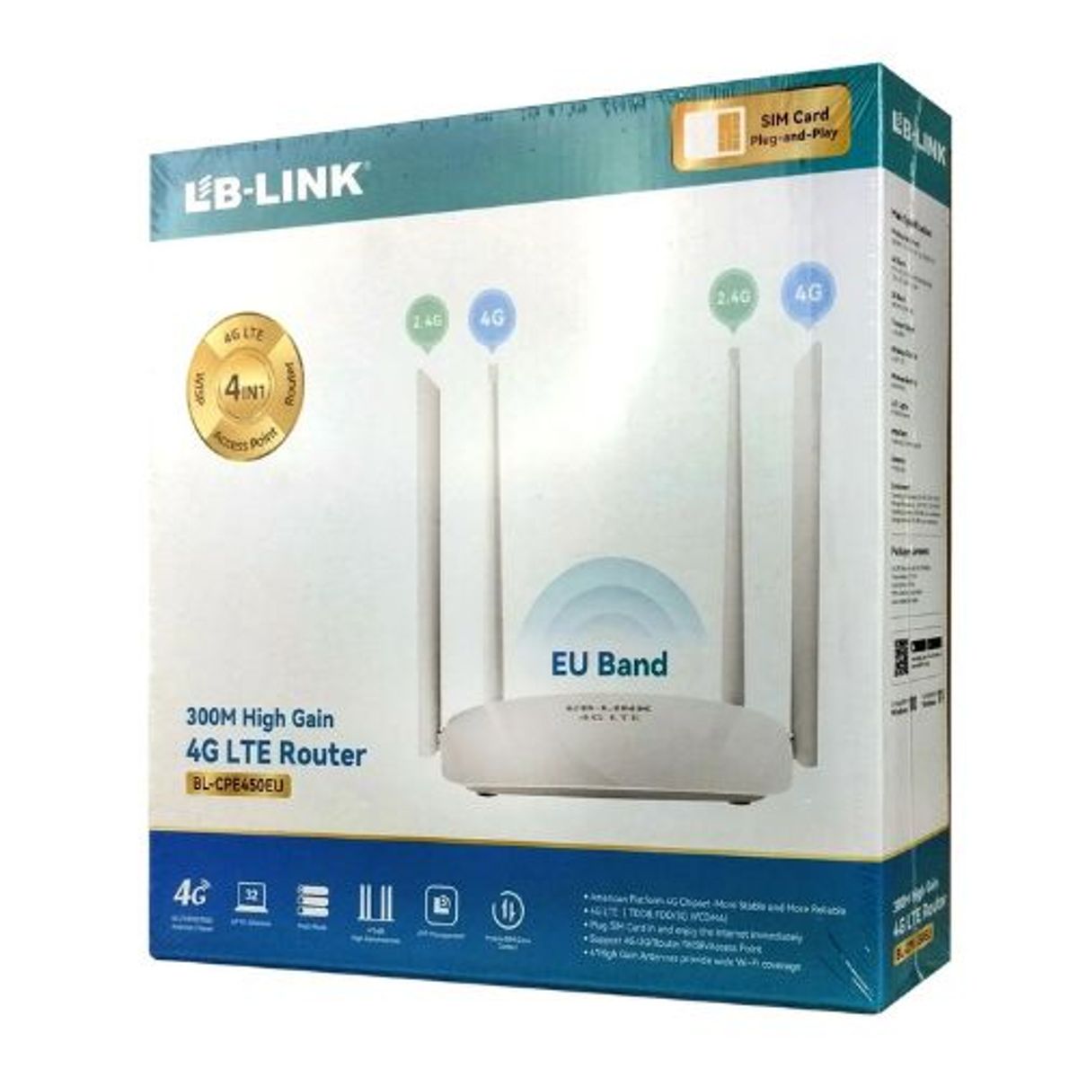 LB-LINK - Router 4G Lte N 300mbps High Gang 4 Antenas.