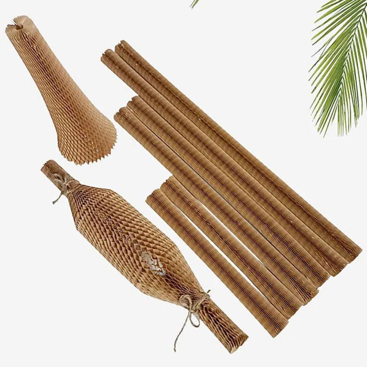 180 COMPOSTABLE - Funda Acolchada de Papel Kraft 350mmx10 Embalaje de Botella