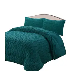GENERICO - CUBRECAMA CHIPORRO DE INVIERNO DISEÑO TRENZADO KING TURQUESA.