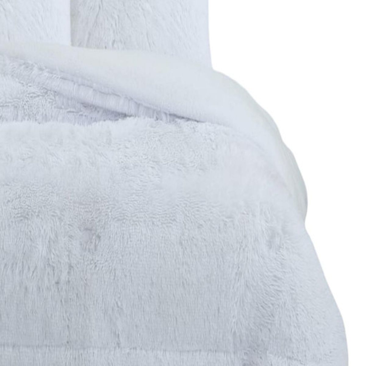 GENERICO - CUBRECAMA PLUSH CON CHIPORRO PELUDO INVIERNO 2 PLAZAS BLANCO