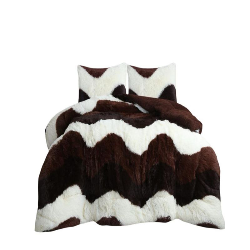 GENERICO - CUBRECAMA PLUSH CON CHIPORRO PELUDO INVIERNO 2 PLAZAS MULTICOLOR.