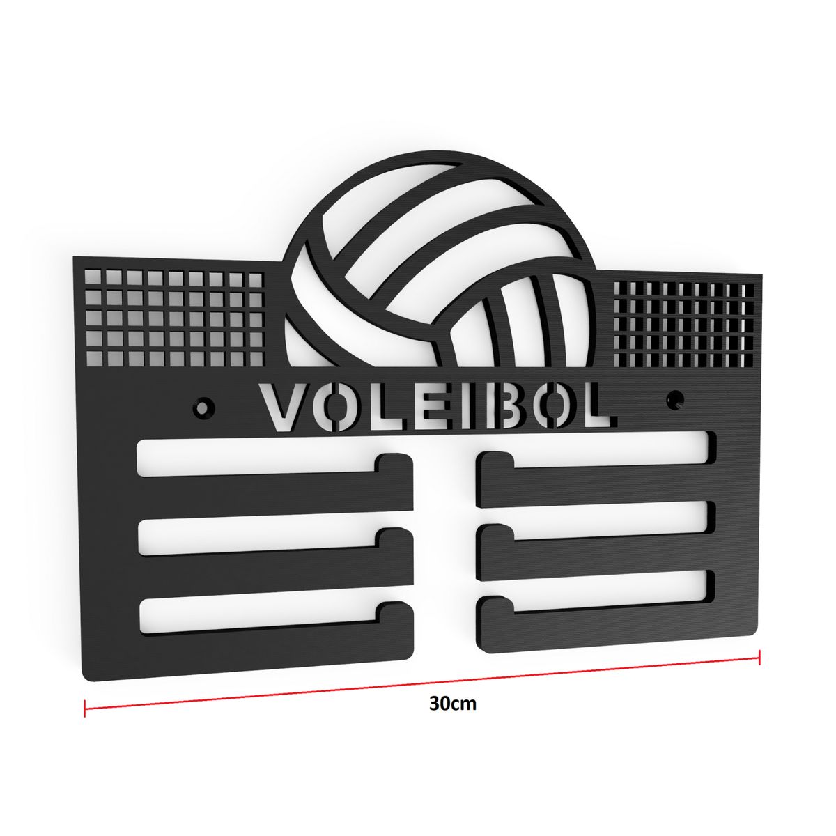 GENERICO - Medallero Voleibol 30cm Colgador Para Medallas De Voley