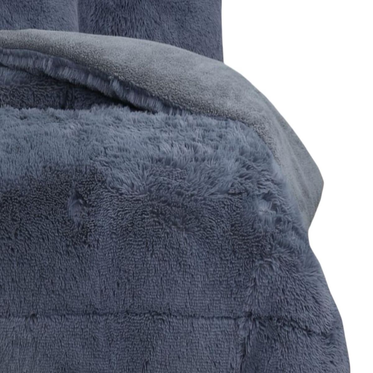 GENERICO - CUBRECAMA PLUSH CON CHIPORRO PELUDO INVIERNO PLAZA Y MEDIA GRIS