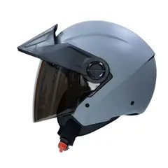 ICH - Casco moto 102 solid gris sm abierto con viscera urbano TALLA M.