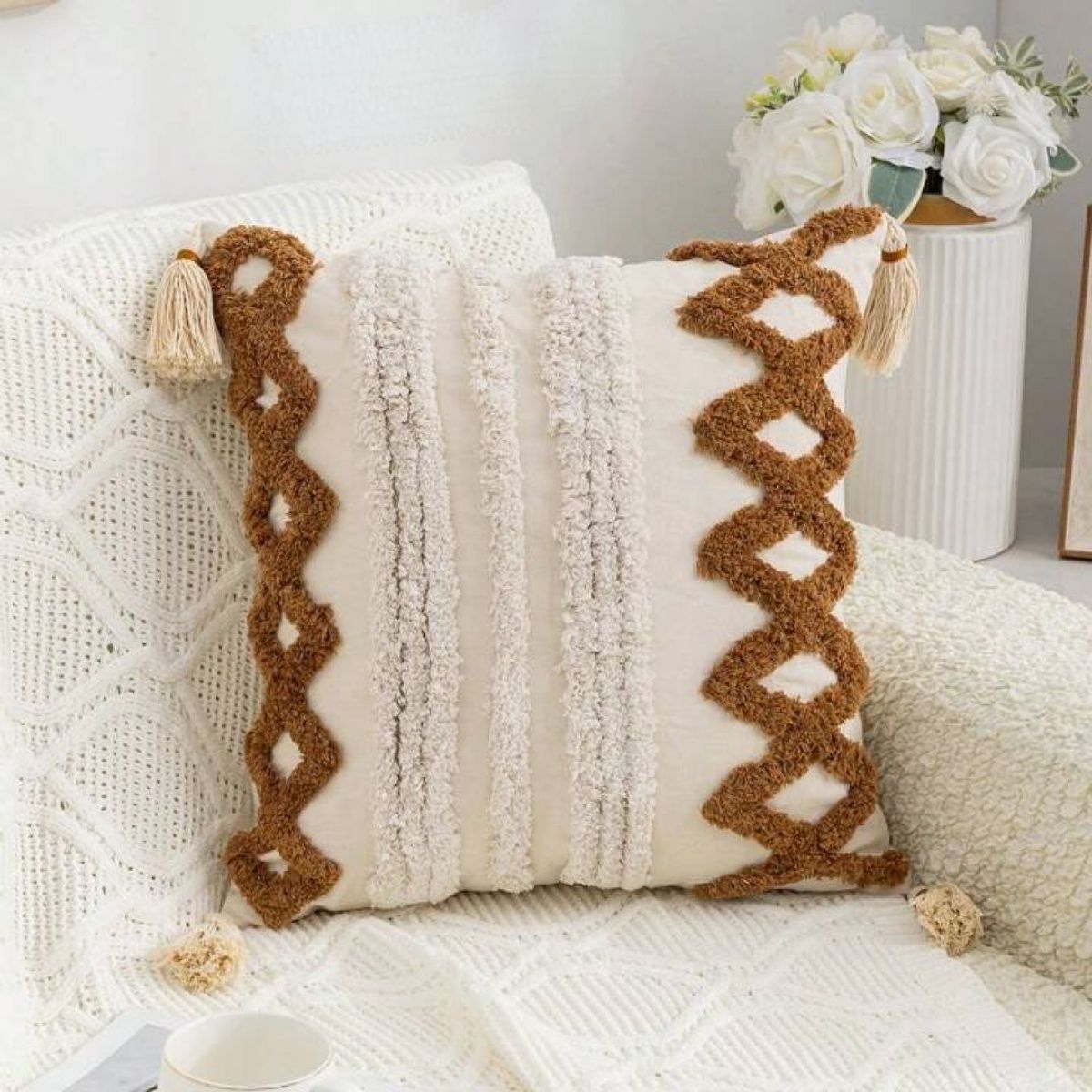 GENERICO - SET 4 FUNDA PARA COJIN MODELO BOHO 45X45 B1