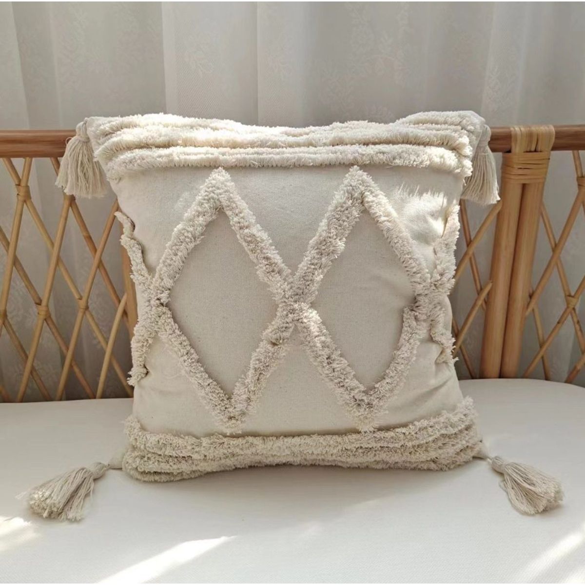 GENERICO - SET 4 FUNDA PARA COJIN MODELO BOHO 45X45 B13