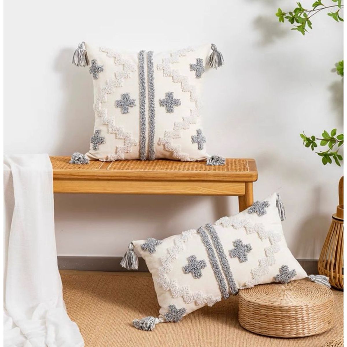 GENERICO - SET 4 FUNDA PARA COJIN MODELO BOHO 45X45 C2