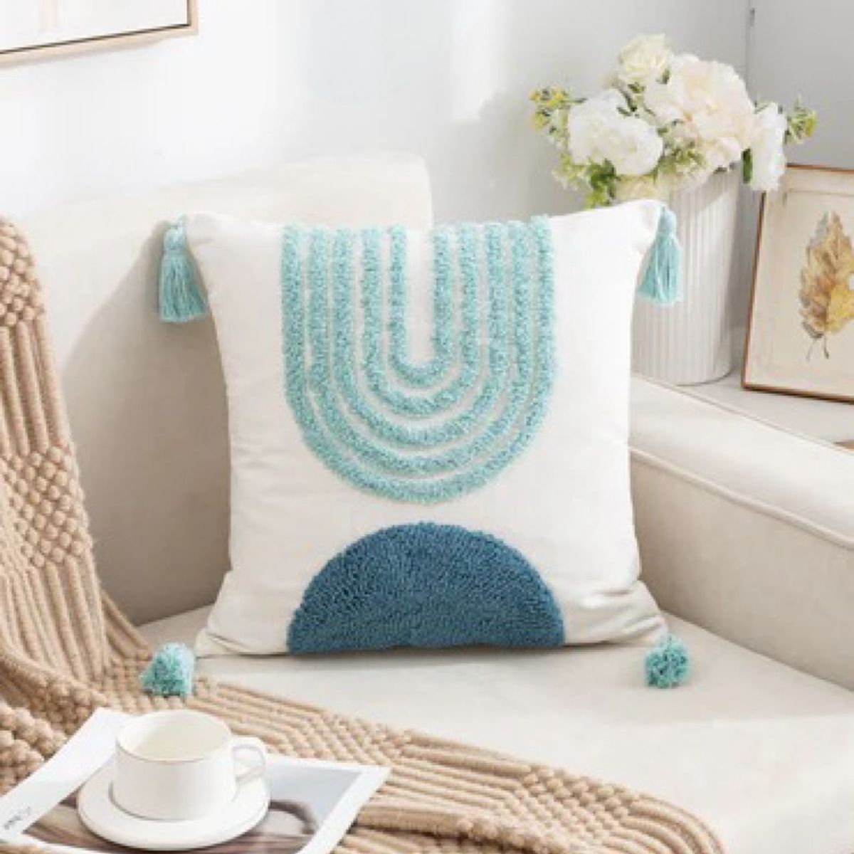 GENERICO - SET 4 FUNDA PARA COJIN MODELO BOHO 45X45