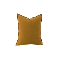 GENERICO - JUEGO DE 2 FUNDAS CHENILLE LISO 45 x 45 cm MOSTAZA