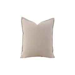 GENERICO - JUEGO DE 2 FUNDAS CHENILLE LISO 45 x 45 cm BEIGE