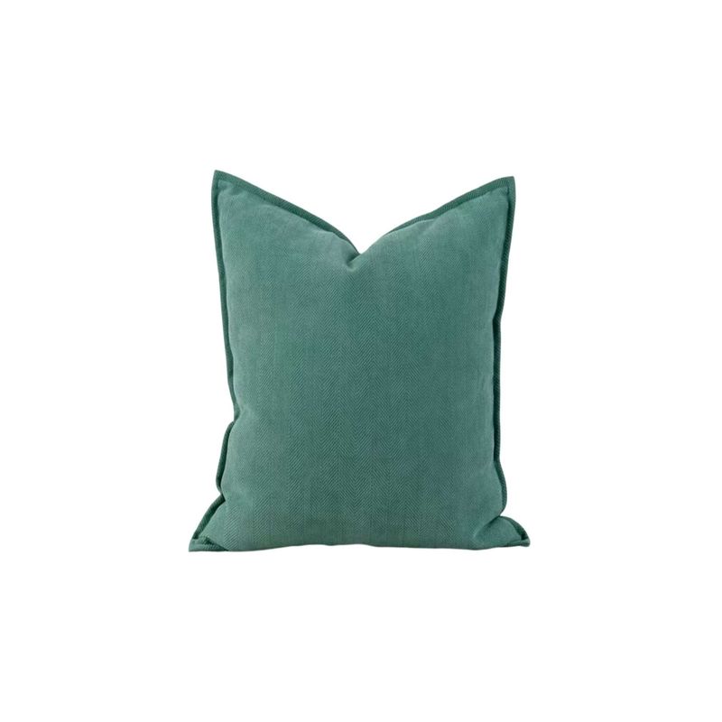 GENERICO - JUEGO DE 2  FUNDAS CHENILLE LISO 45 x 45 cm VERDE